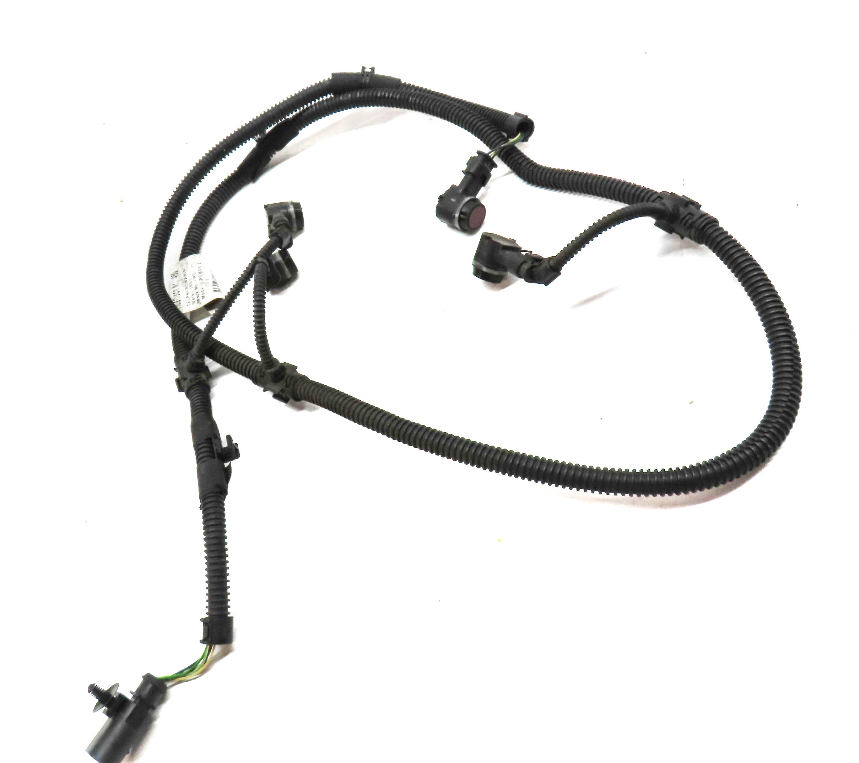 11 PORSCHE CAYENNE HYBRID 958 REAR PDC PARK ASSIST SENSOR SET w/HARNESS(Auburn) — exact item pictured